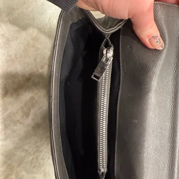 Saint Laurent Metallic Gray Quilted Shoulder Bag - Picture 8 of 9